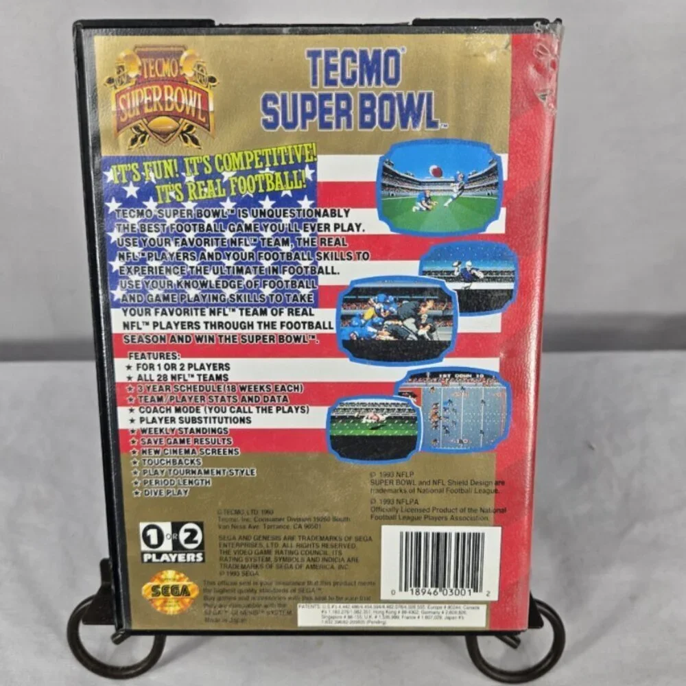 Tecmo Super Bowl 1993 in box no manual Sega Genesis video game Collectable
